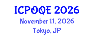 International Conference on Photonics, Optoelectronics and Quantum Electronics (ICPOQE) November 11, 2026 - Tokyo, Japan