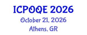 International Conference on Photonics, Optoelectronics and Quantum Electronics (ICPOQE) October 21, 2026 - Athens, Greece