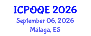 International Conference on Photonics, Optoelectronics and Quantum Electronics (ICPOQE) September 06, 2026 - Málaga, Spain International Conference on Photonics, Optoelectronics and Quantum Electronics (ICPOQE) September 06, 2026 - Málaga, Spain