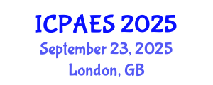 International Conference on Physical Activity and Exercise Sciences (ICPAES) September 23, 2025 - London, United Kingdom
