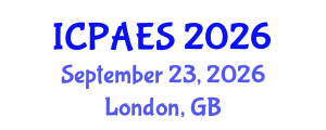 International Conference on Physical Activity and Exercise Sciences (ICPAES) September 23, 2026 - London, United Kingdom