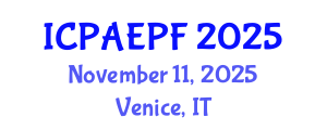 International Conference on Physical Activity, Exercise and Physical Fitness (ICPAEPF) November 11, 2025 - Venice, Italy