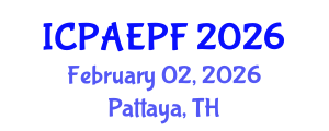 International Conference on Physical Activity, Exercise and Physical Fitness (ICPAEPF) February 02, 2026 - Pattaya, Thailand International Conference on Physical Activity, Exercise and Physical Fitness (ICPAEPF) February 02, 2026 - Pattaya, Thailand