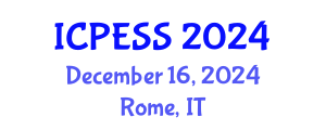 International Conference on Physical Education and Sport Science (ICPESS) December 16, 2024 - Rome, Italy