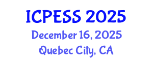 International Conference on Physical Education and Sport Science (ICPESS) December 16, 2025 - Quebec City, Canada
