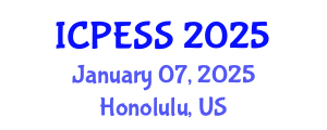International Conference on Physical Education and Sport Science (ICPESS) January 07, 2025 - Honolulu, United States