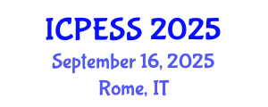 International Conference on Physical Education and Sport Science (ICPESS) September 16, 2025 - Rome, Italy