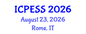 International Conference on Physical Education and Sport Science (ICPESS) August 23, 2026 - Rome, Italy International Conference on Physical Education and Sport Science (ICPESS) August 23, 2026 - Rome, Italy