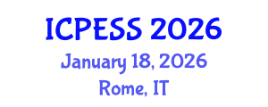 International Conference on Physical Education and Sport Science (ICPESS) January 18, 2026 - Rome, Italy