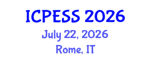 International Conference on Physical Education and Sport Science (ICPESS) July 22, 2026 - Rome, Italy International Conference on Physical Education and Sport Science (ICPESS) July 22, 2026 - Rome, Italy
