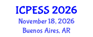 International Conference on Physical Education and Sport Science (ICPESS) November 18, 2026 - Buenos Aires, Argentina International Conference on Physical Education and Sport Science (ICPESS) November 18, 2026 - Buenos Aires, Argentina