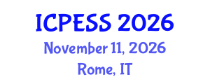 International Conference on Physical Education and Sport Science (ICPESS) November 11, 2026 - Rome, Italy International Conference on Physical Education and Sport Science (ICPESS) November 11, 2026 - Rome, Italy