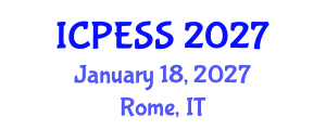International Conference on Physical Education and Sport Science (ICPESS) January 18, 2027 - Rome, Italy International Conference on Physical Education and Sport Science (ICPESS) January 18, 2027 - Rome, Italy