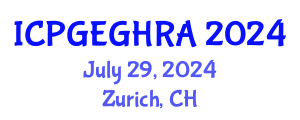 International Conference on Pipeline Geotechnical Engineering and Geological Hazard Risk Assessment (ICPGEGHRA) July 29, 2024 - Zurich, Switzerland