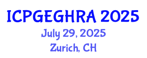 International Conference on Pipeline Geotechnical Engineering and Geological Hazard Risk Assessment (ICPGEGHRA) July 29, 2025 - Zurich, Switzerland