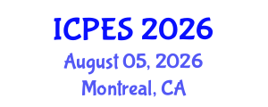 International Conference on Plant and Environmental Sciences (ICPES) August 05, 2026 - Montreal, Canada