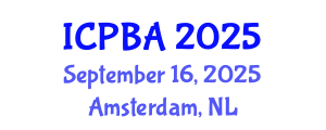 International Conference on Plant Biotechnology and Agriculture (ICPBA) September 16, 2025 - Amsterdam, Netherlands