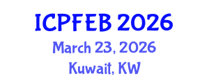 International Conference on Plant, Food and Environmental Biotechnology (ICPFEB) March 23, 2026 - Kuwait, Kuwait International Conference on Plant, Food and Environmental Biotechnology (ICPFEB) March 23, 2026 - Kuwait, Kuwait