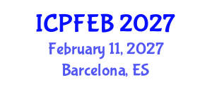 International Conference on Plant, Food and Environmental Biotechnology (ICPFEB) February 11, 2027 - Barcelona, Spain International Conference on Plant, Food and Environmental Biotechnology (ICPFEB) February 11, 2027 - Barcelona, Spain