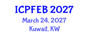 International Conference on Plant, Food and Environmental Biotechnology (ICPFEB) March 24, 2027 - Kuwait, Kuwait International Conference on Plant, Food and Environmental Biotechnology (ICPFEB) March 24, 2027 - Kuwait, Kuwait