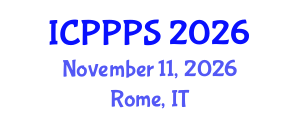 International Conference on Plant Physiology and Plant Science (ICPPPS) November 11, 2026 - Rome, Italy