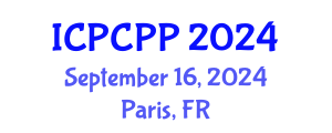 International Conference on Plasma Chemistry and Plasma Processing (ICPCPP) September 16, 2024 - Paris, France