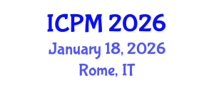 International Conference on Plasma Medicine (ICPM) January 18, 2026 - Rome, Italy