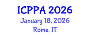 International Conference on Plasma Physics and Applications (ICPPA) January 18, 2026 - Rome, Italy