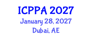 International Conference on Plasma Physics and Applications (ICPPA) January 28, 2027 - Dubai, United Arab Emirates International Conference on Plasma Physics and Applications (ICPPA) January 28, 2027 - Dubai, United Arab Emirates
