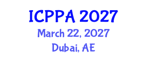 International Conference on Plasma Physics and Applications (ICPPA) March 22, 2027 - Dubai, United Arab Emirates International Conference on Plasma Physics and Applications (ICPPA) March 22, 2027 - Dubai, United Arab Emirates