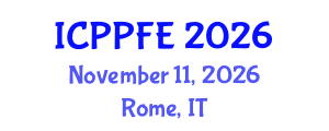 International Conference on Plasma Physics and Fusion Energy (ICPPFE) November 11, 2026 - Rome, Italy