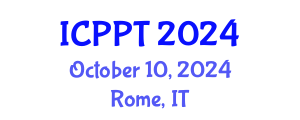 International Conference on Plasma Physics and Technology (ICPPT) October 10, 2024 - Rome, Italy