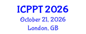 International Conference on Plasma Physics and Technology (ICPPT) October 21, 2026 - London, United Kingdom