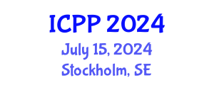 International Conference on Plasma Physics (ICPP) July 15, 2024 - Stockholm, Sweden