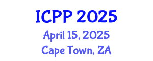 International Conference on Plasma Physics (ICPP) April 15, 2025 - Cape Town, South Africa
