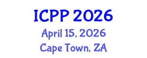 International Conference on Plasma Physics (ICPP) April 15, 2026 - Cape Town, South Africa