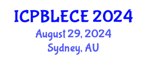 International Conference on Play-Based Learning and Early Childhood Education (ICPBLECE) August 29, 2024 - Sydney, Australia
