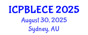 International Conference on Play-Based Learning and Early Childhood Education (ICPBLECE) August 30, 2025 - Sydney, Australia