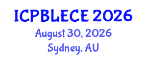 International Conference on Play-Based Learning and Early Childhood Education (ICPBLECE) August 30, 2026 - Sydney, Australia