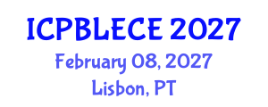 International Conference on Play-Based Learning and Early Childhood Education (ICPBLECE) February 08, 2027 - Lisbon, Portugal International Conference on Play-Based Learning and Early Childhood Education (ICPBLECE) February 08, 2027 - Lisbon, Portugal