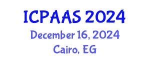 International Conference on Political and Administrative Sciences (ICPAAS) December 16, 2024 - Cairo, Egypt