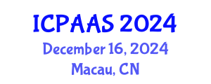 International Conference on Political and Administrative Sciences (ICPAAS) December 16, 2024 - Macau, China