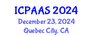 International Conference on Political and Administrative Sciences (ICPAAS) December 23, 2024 - Quebec City, Canada