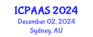 International Conference on Political and Administrative Sciences (ICPAAS) December 02, 2024 - Sydney, Australia