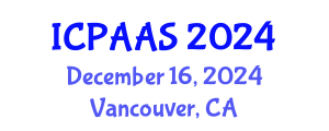 International Conference on Political and Administrative Sciences (ICPAAS) December 16, 2024 - Vancouver, Canada