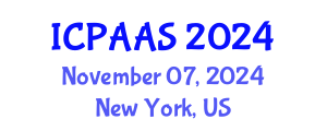 International Conference on Political and Administrative Sciences (ICPAAS) November 07, 2024 - New York, United States