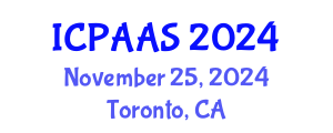 International Conference on Political and Administrative Sciences (ICPAAS) November 25, 2024 - Toronto, Canada