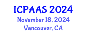 International Conference on Political and Administrative Sciences (ICPAAS) November 18, 2024 - Vancouver, Canada