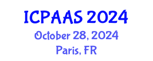 International Conference on Political and Administrative Sciences (ICPAAS) October 28, 2024 - Paris, France