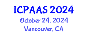 International Conference on Political and Administrative Sciences (ICPAAS) October 24, 2024 - Vancouver, Canada